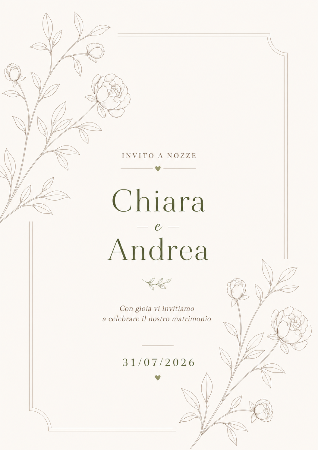 Invito di nozze di Chiara e Andrea